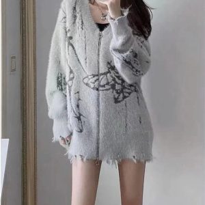 New Style Trends - Alt Frosty Florals Cozy Cardigan - Outfit Ideas