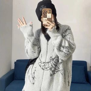New Style Trends - Alt Frosty Florals Cozy Cardigan - Outfit Ideas
