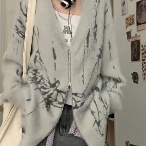 New Style Trends - Alt Frosty Florals Cozy Cardigan - Outfit Ideas