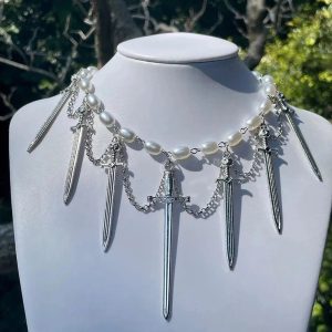 New Style Trends - Alt Goth Knight’s Valor Pearl Choker - Outfit Ideas