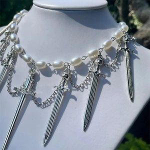 New Style Trends - Alt Goth Knight’s Valor Pearl Choker - Outfit Ideas
