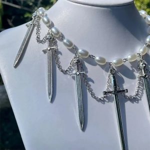 New Style Trends - Alt Goth Knight’s Valor Pearl Choker - Outfit Ideas