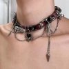 New Style Trends - Alt Goth Spiked Heart Chain Choker - Outfit Ideas