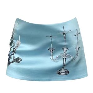 New Style Trends - Alt Gothic Candelabra Satin Mini Skirt - Outfit Ideas
