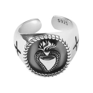 New Style Trends - Alt Hollow Heart Silver Ring - Outfit Ideas