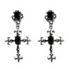 New Style Trends - Alt Large Cross Drill Jewel Earrings - Outfit Ideas