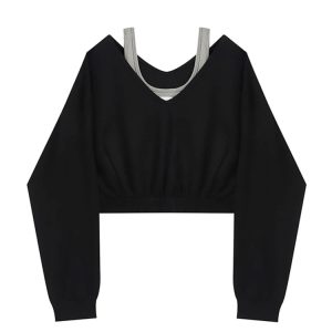 New Style Trends - Alt Layered Strap Crop Sweatshirt - Outfit Ideas