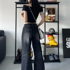 New Style Trends - Alt Midnight Groove Wide Leg Jeans - Outfit Ideas