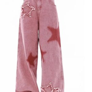 New Style Trends - Alt Pink High-waisted Wide Leg Jeans - Outfit Ideas