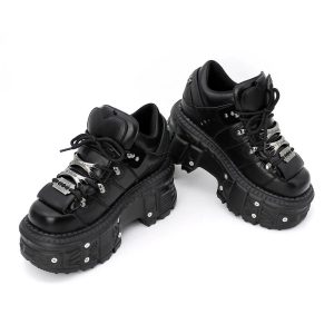 New Style Trends - Alt Punk Lace-up Ankle Sneakers - Outfit Ideas