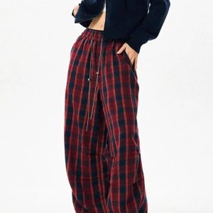 New Style Trends - Alt Punk Plaid Baggy Lounge Pants - Outfit Ideas