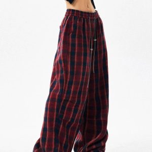 New Style Trends - Alt Punk Plaid Baggy Lounge Pants - Outfit Ideas