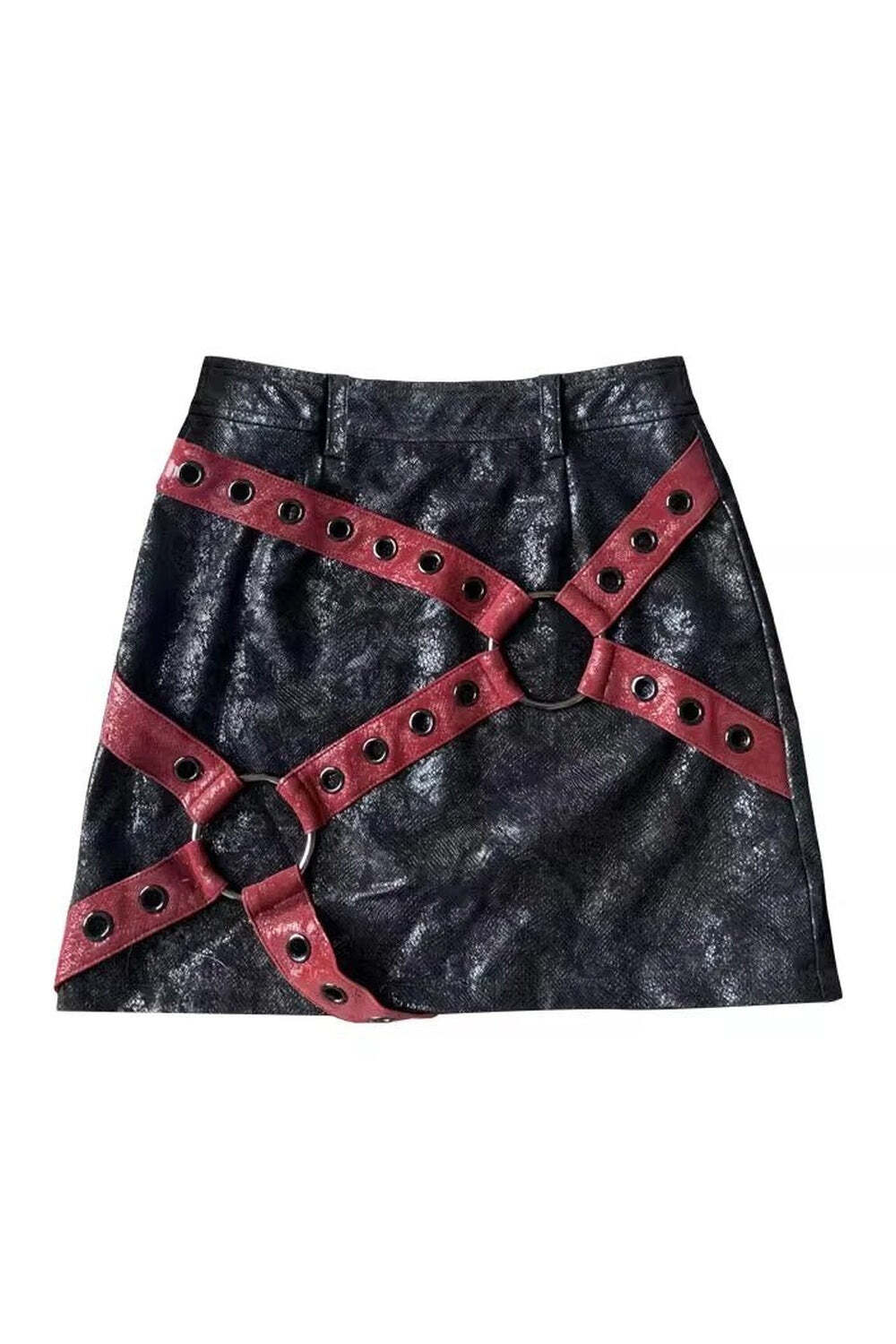 New Style Trends - Alt Red & Black PU Leather Mini Skirt - Outfit Ideas