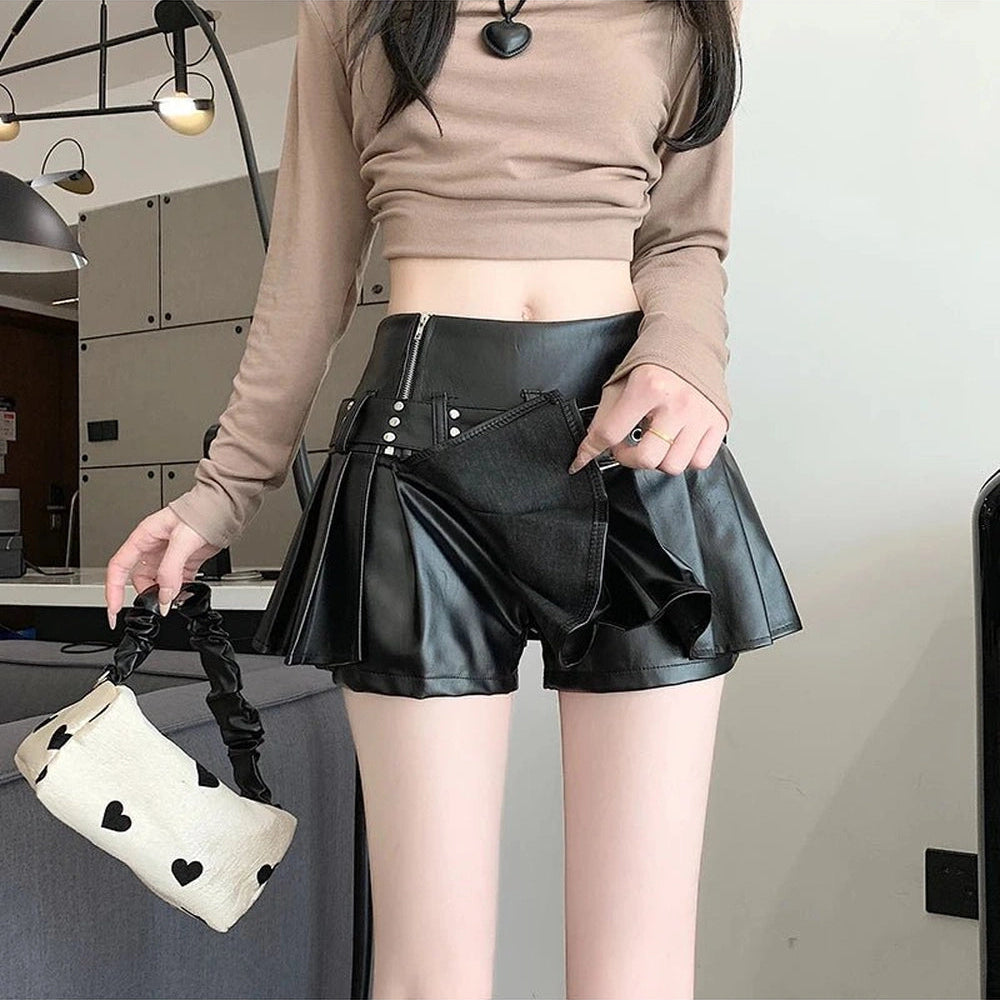 New Style Trends - Alt Riveted Pleather Mini Skirt - Outfit Ideas