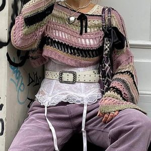 New Style Trends - Alt Shattered Lace Knit Sweater - Outfit Ideas