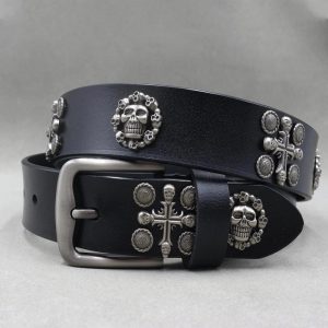 New Style Trends - Alt Skull Emblem Gothic Belt - Outfit Ideas