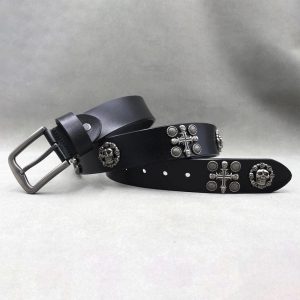 New Style Trends - Alt Skull Emblem Gothic Belt - Outfit Ideas