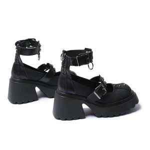New Style Trends - Alt Spiked Ankle Strap Platform Heels - Outfit Ideas