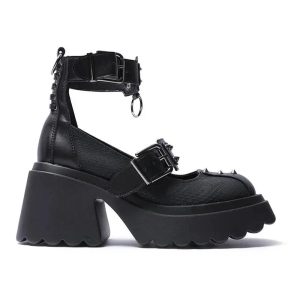 New Style Trends - Alt Spiked Ankle Strap Platform Heels - Outfit Ideas