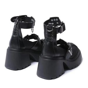 New Style Trends - Alt Spiked Ankle Strap Platform Heels - Outfit Ideas
