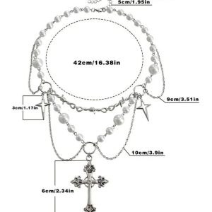 New Style Trends - Alt Victorian Gothic Rosary Pearl Necklace - Outfit Ideas