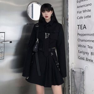 New Style Trends - ATwo-piece Goth Alt Style Suit Outfit Set - Outfit Ideas