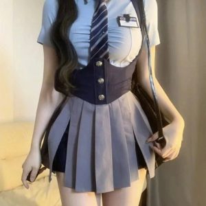 New Style Trends - Autumn College Uniform Set Shirt - Outfit Ideas