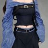 New Style Trends - Belted Rebel Retro Off-Shoulder Top - Outfit Ideas