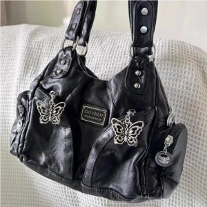 New Style Trends - Black Y2k Shoulder Bag - Outfit Ideas