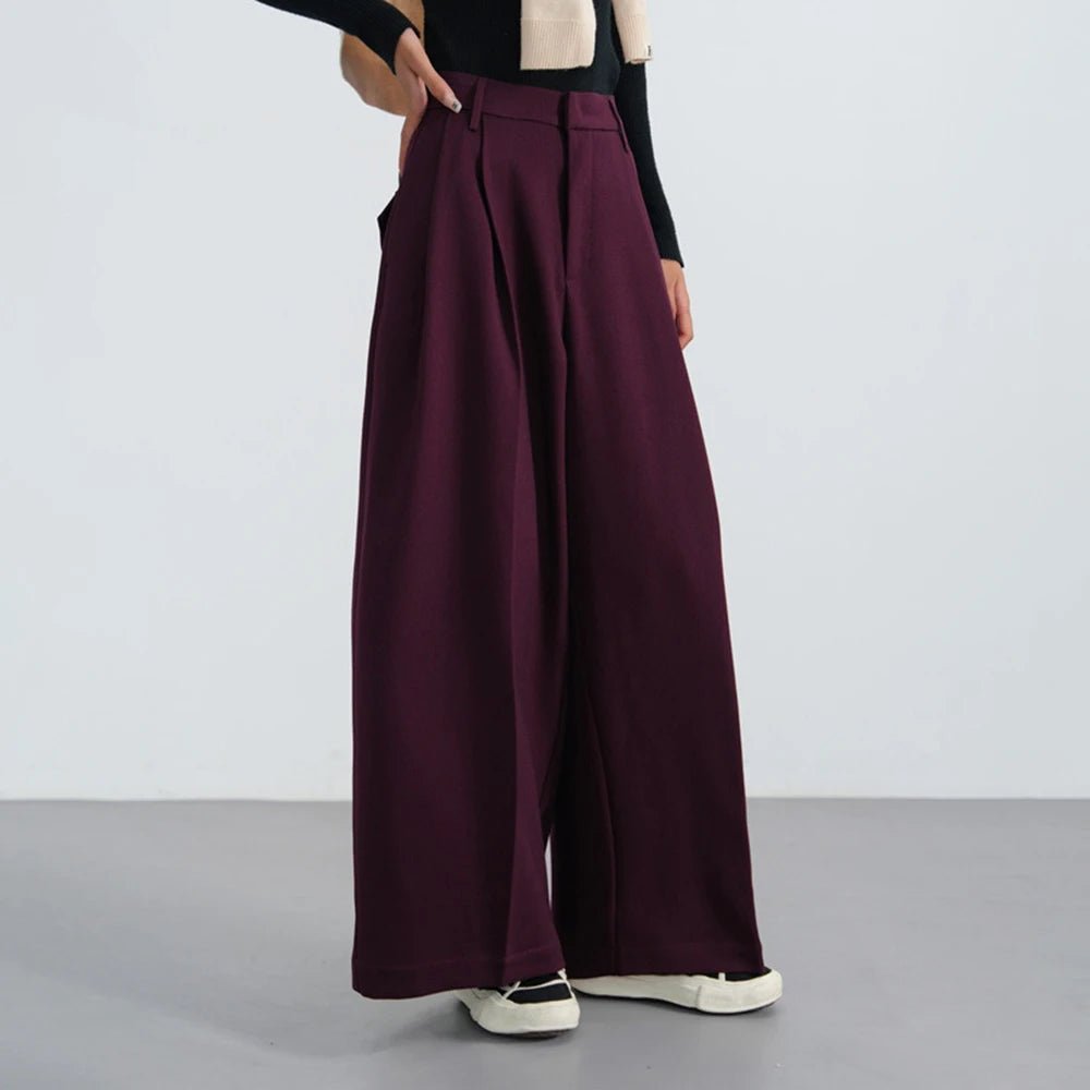 New Style Trends - Bordeaux Breeze Retro Palazzo Pants - Outfit Ideas