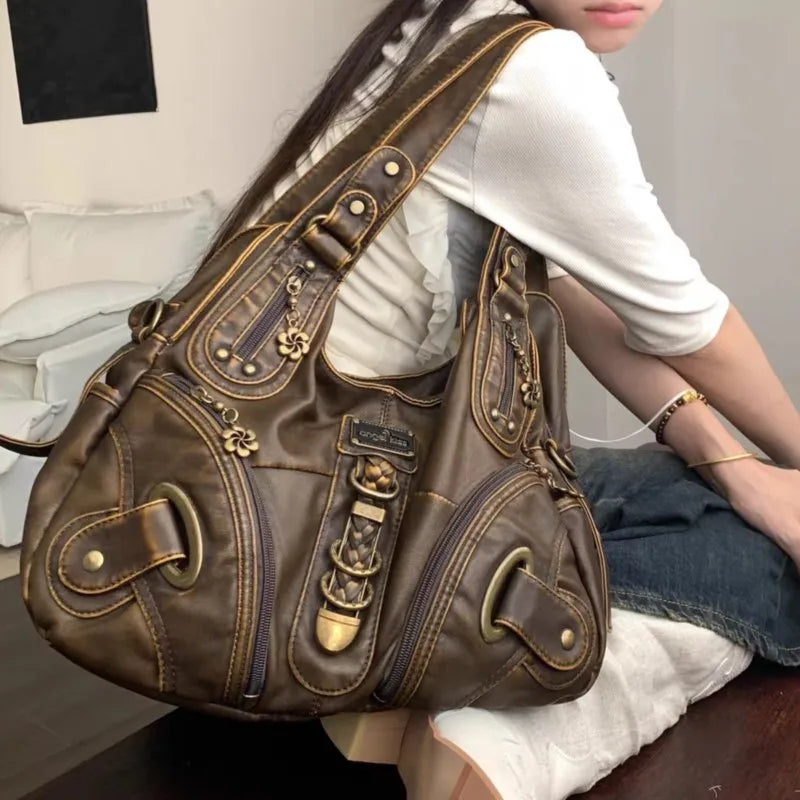 New Style Trends - Bronze Bloom Y2k Shoulder Bag - Outfit Ideas