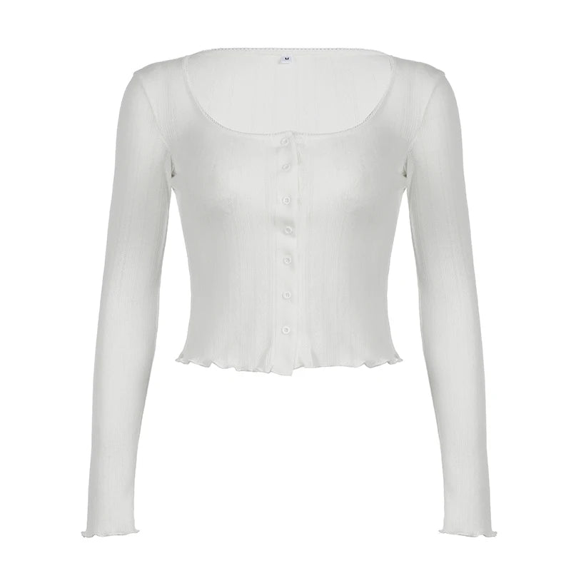 New Style Trends - Clean Lines Ribbed Coquette Cardigan Crop Top - Outfit Ideas