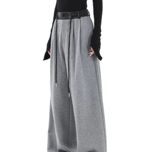 New Style Trends - Contrast Spliced Wide Pants - Outfit Ideas