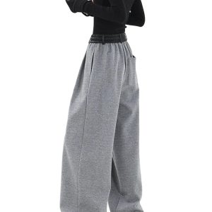 New Style Trends - Contrast Spliced Wide Pants - Outfit Ideas