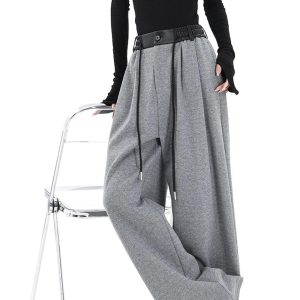 New Style Trends - Contrast Spliced Wide Pants - Outfit Ideas