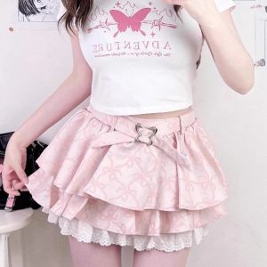 New Style Trends - Coquette Blush Flutter Bow Skirt - Outfit Ideas