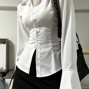 New Style Trends - Coquette Chiffon Bandage Collar Blouse - Outfit Ideas