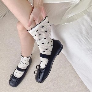 New Style Trends - Coquette Colorful Dots Crew Socks - Outfit Ideas