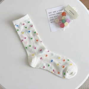 New Style Trends - Coquette Colorful Dots Crew Socks - Outfit Ideas