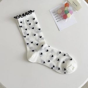 New Style Trends - Coquette Colorful Dots Crew Socks - Outfit Ideas
