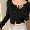 New Style Trends - Coquette Fall Cherry Red Floral Cardigan - Outfit Ideas