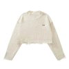 New Style Trends - Coquette Frayed Cotton Cloud Sweater - Outfit Ideas