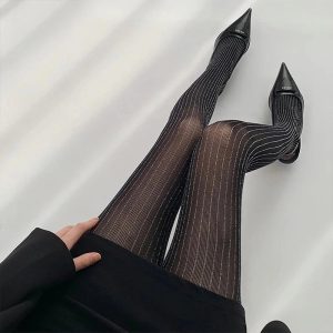 New Style Trends - Coquette Glimmer Striped Tights - Outfit Ideas