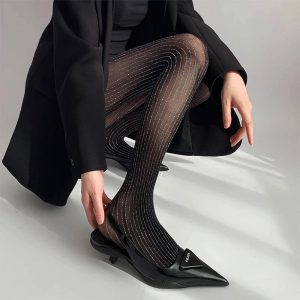 New Style Trends - Coquette Glimmer Striped Tights - Outfit Ideas