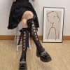 New Style Trends - Coquette Lace Mesh Fishnet Knee Socks - Outfit Ideas