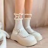 New Style Trends - Coquette Low Tube Lace Dots Socks - Outfit Ideas