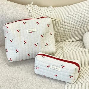 New Style Trends - Coquette Quilted Cherry Travel Bag - Outfit Ideas