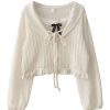 New Style Trends - Coquette Ribbon Charm Cropped Blouse - Outfit Ideas