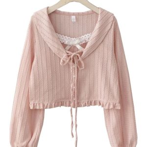 New Style Trends - Coquette Ribbon Charm Cropped Blouse - Outfit Ideas