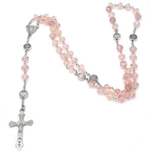 New Style Trends - Coquette Rose Quartz Prayer Beads Necklace - Outfit Ideas